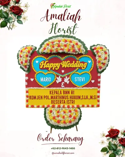 Karangan Papan Bunga Pernikahan di Jamblang
